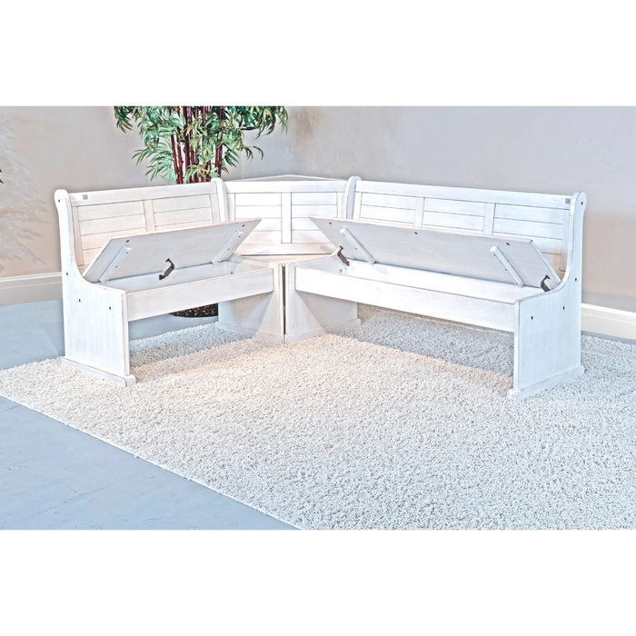 Purity Craft Wood Side Bench Marble White