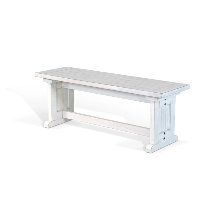 Purity Craft Wood Side Bench Marble White