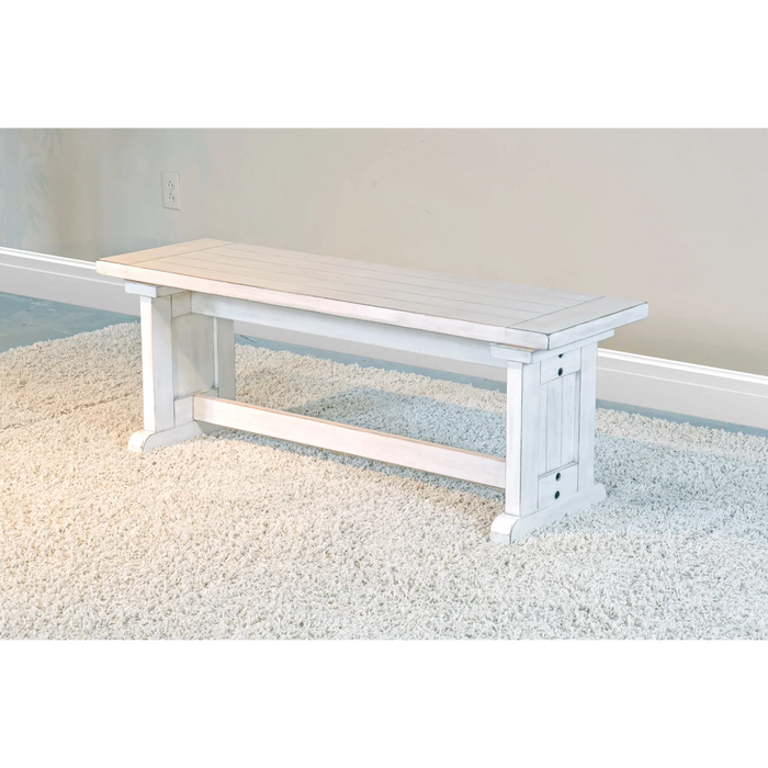 Purity Craft Wood Side Bench Marble White