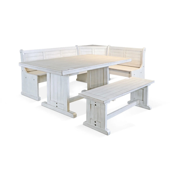 Purity Craft Wood Side Bench Marble White