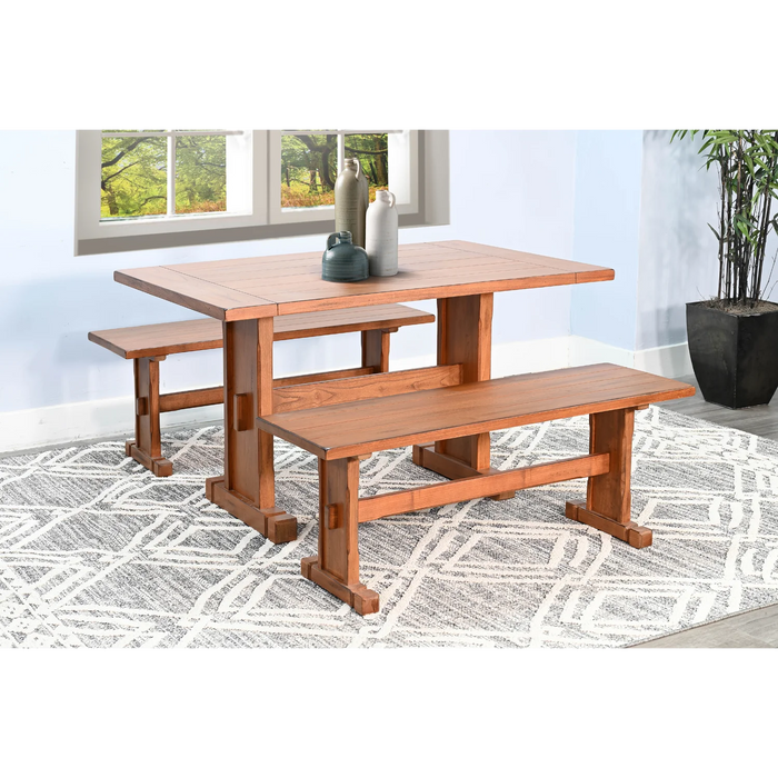 Purity Craft Rectangular Wood Dining Table Rustic Oak