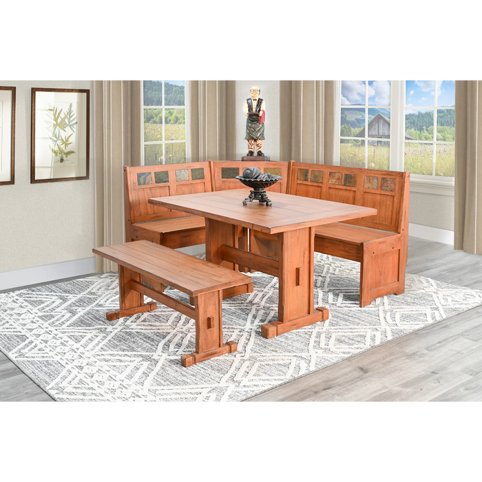 Purity Craft Sedona Breakfast Nook Set with Side Bench Rustic Oak