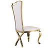 Pearl White & Gold Stainless Steel chairs (includes two chairs)