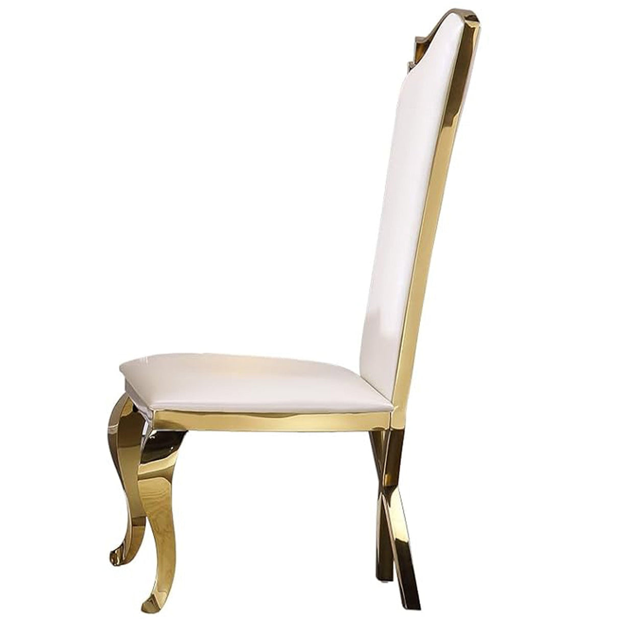 Pearl White & Gold Stainless Steel chairs (includes two chairs)