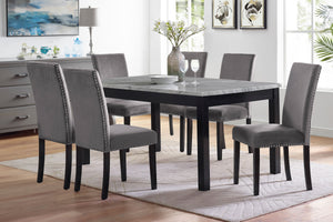 Celeste - 64' Dining Table With 6 Chairs - Gray