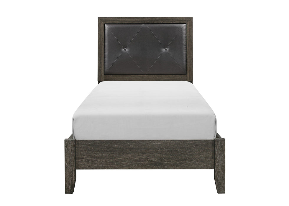 Edina Dark Gray Twin Panel Bed