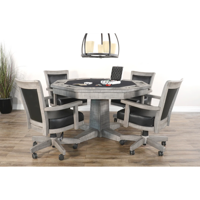 Purity Craft Reversible Game and Dining Poker Table Alpine Grey