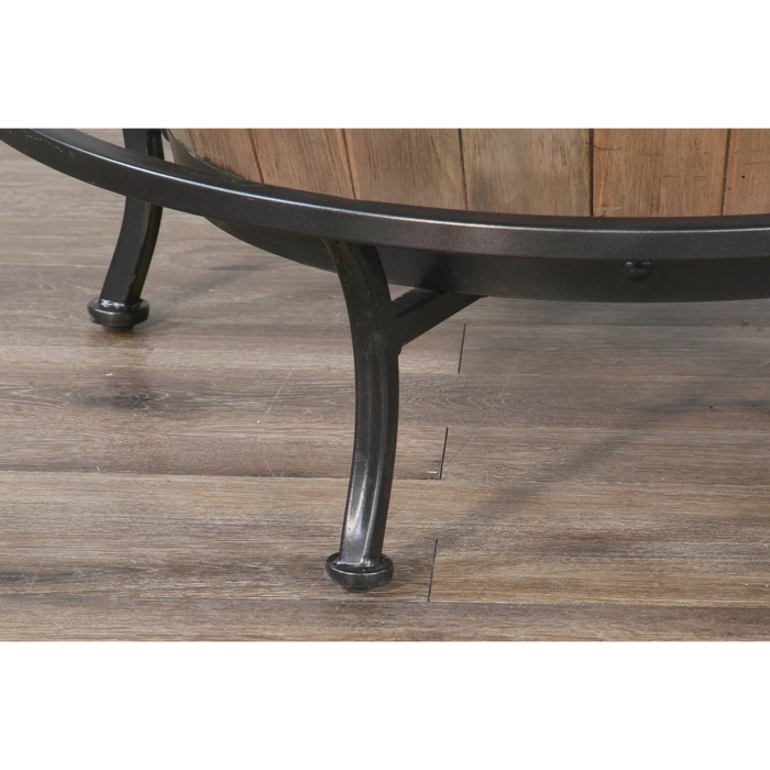 Purity Craft Round Pub Table with Wine Barrel Base Buckskin