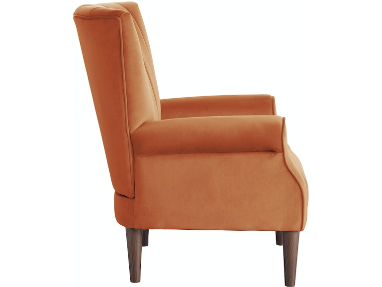 Urielle Orange Velvet Accent Chair