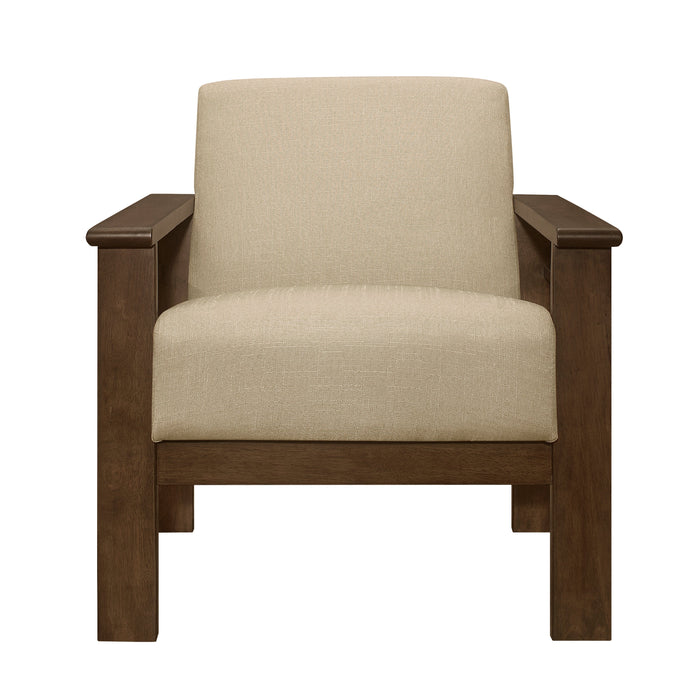 Helena Light Brown Accent Chair with Storage Arms