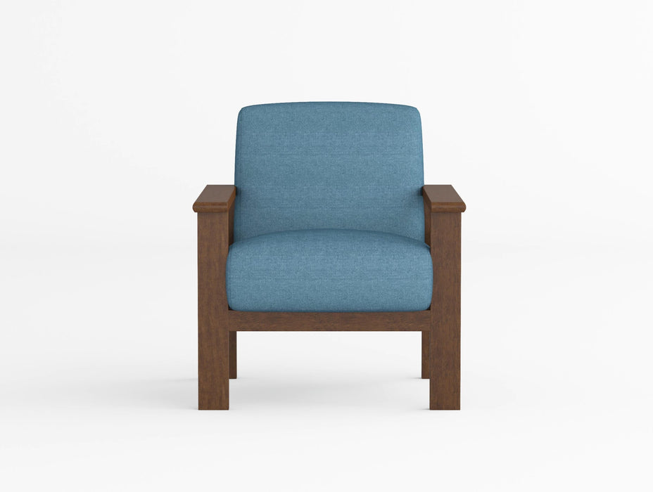 Helena Blue Accent Chair with Storage Arms