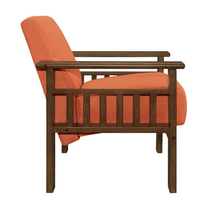 Helena Orange Accent Chair with Storage Arms