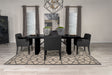 Catherine Double Pedestal Dining Table Set Charcoal Grey and Black image