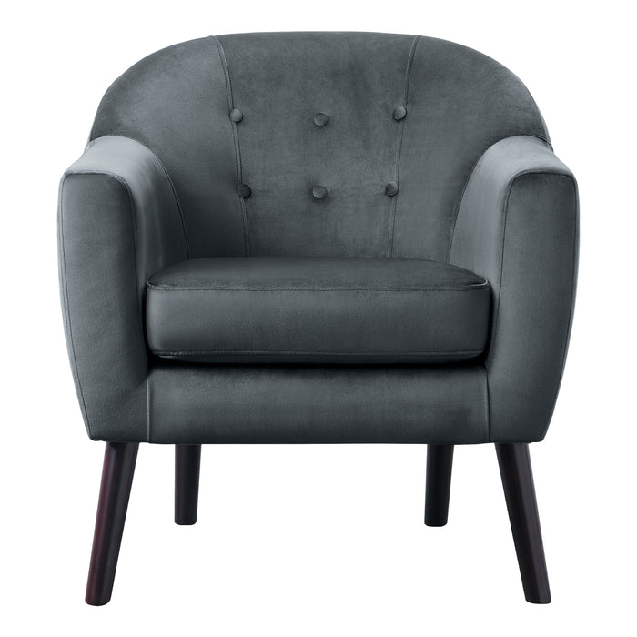 Quill Gray Velvet Accent Chair