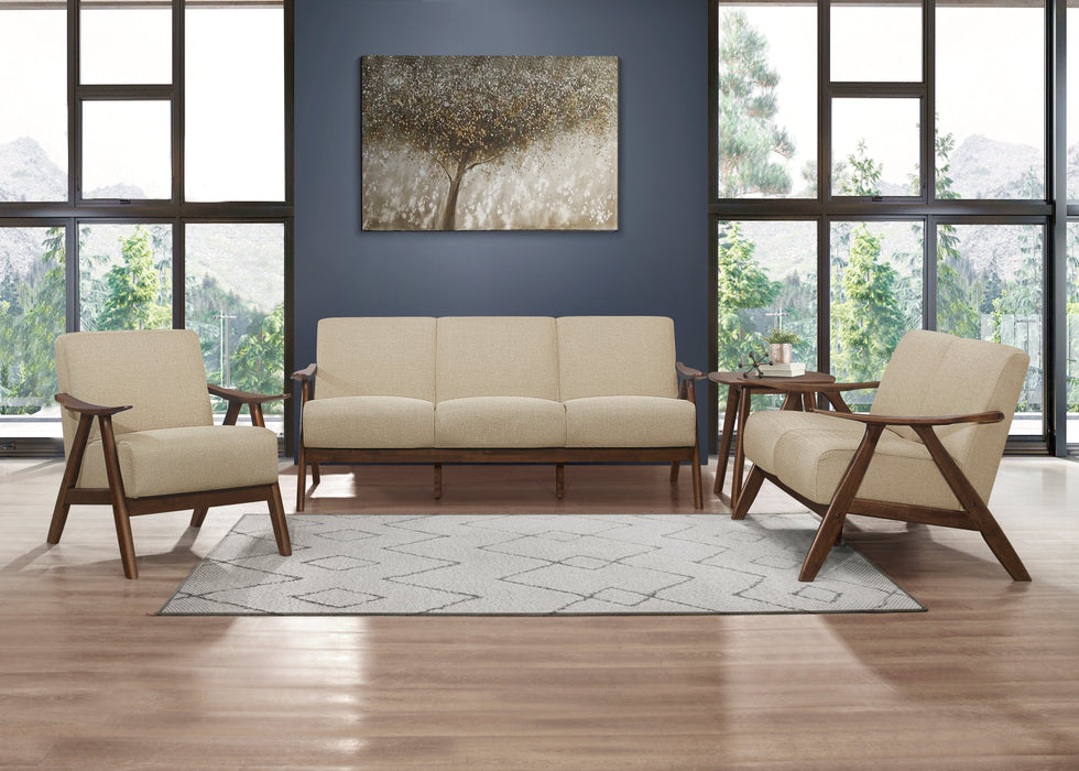 Damala Light Brown Sofa, Loveseat and Chair