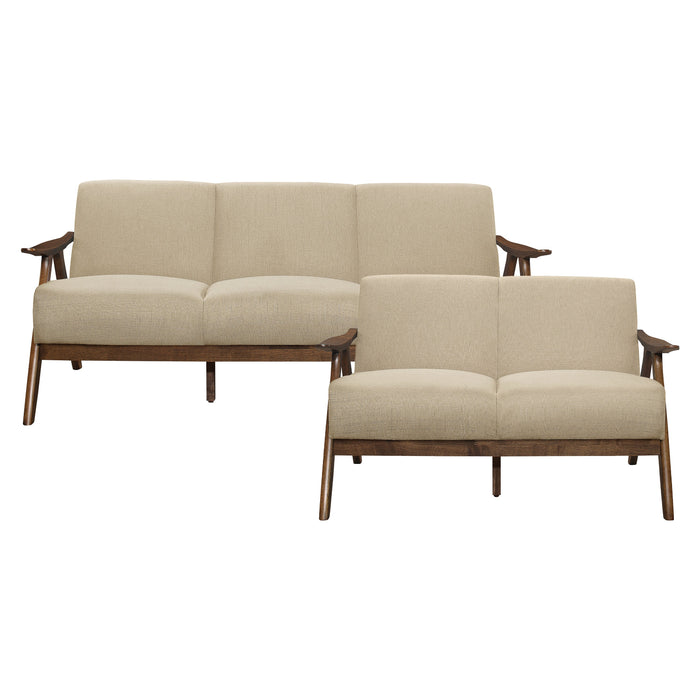 Damala Light Brown Sofa and Loveseat