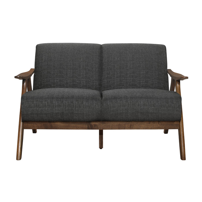 Damala Dark Gray Sofa and Loveseat