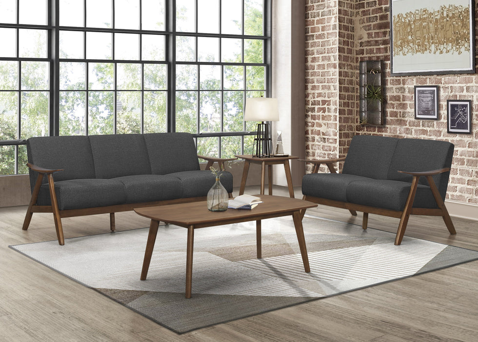 Damala Dark Gray Sofa and Loveseat