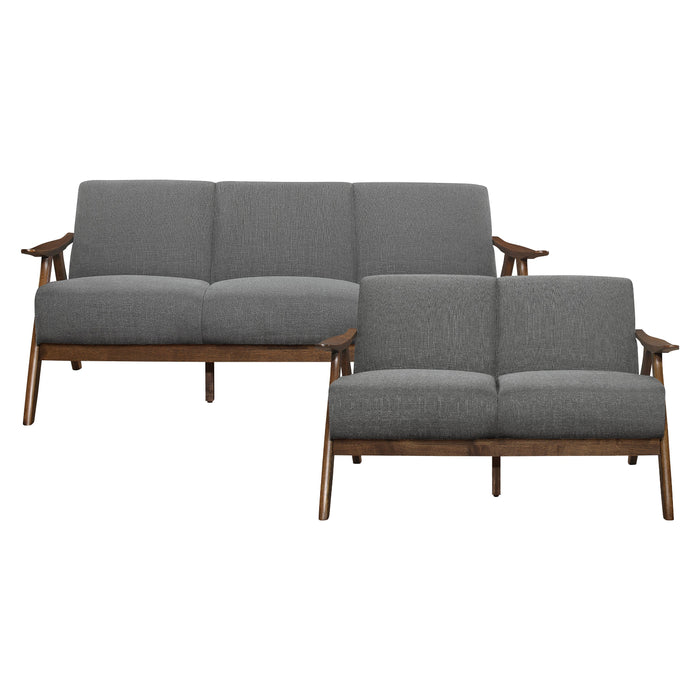 Damala Gray Sofa and Loveseat