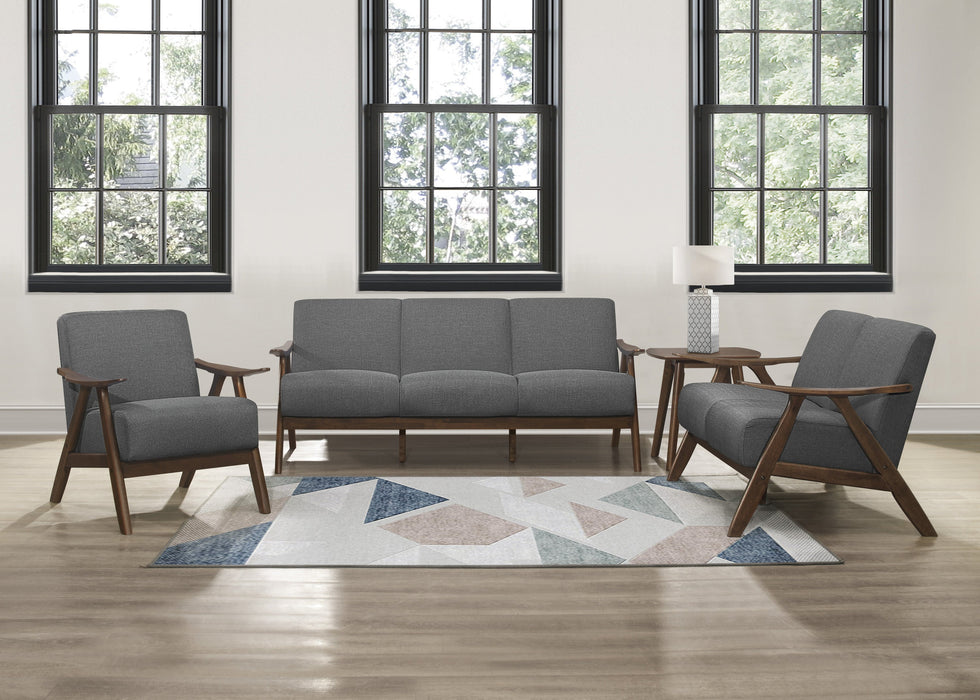 Damala Gray Sofa, Loveseat and Chair