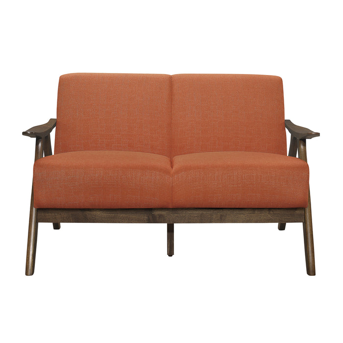 Damala Orange Sofa and Loveseat