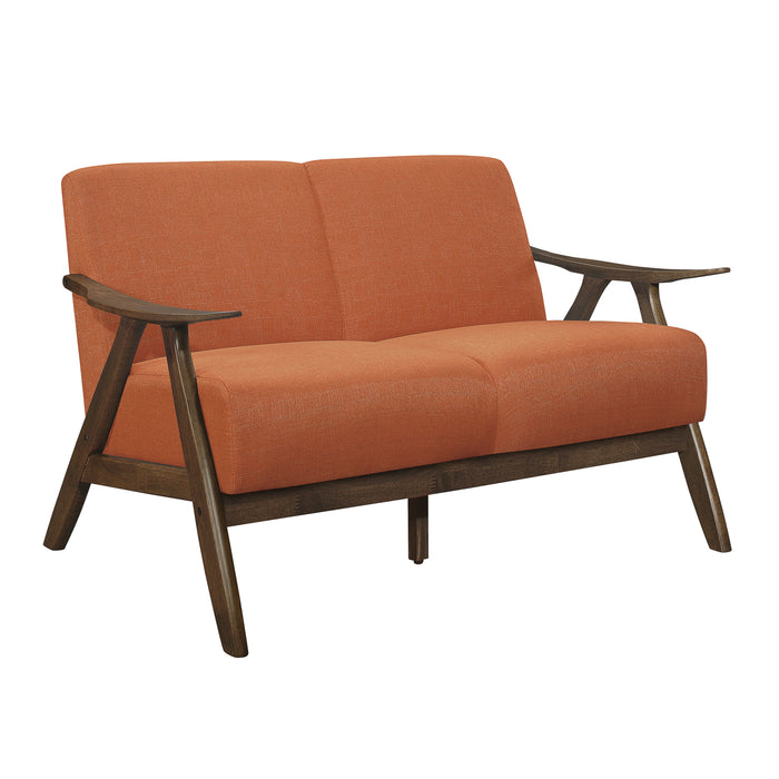 Damala Orange Sofa and Loveseat