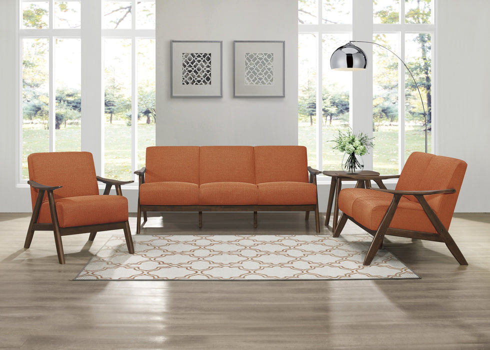 Damala Orange Sofa, Loveseat and Chair