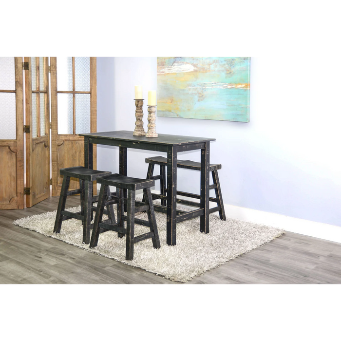 Purity Craft Black Sand Counter Saddle Seat Stool, Wood Seat Black Sand