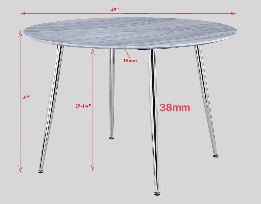 Tola Silver Glass-Top Round Dining Table