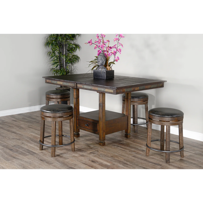 Purity Craft Wood Adjustable Height Dining Table Dark Chocolate