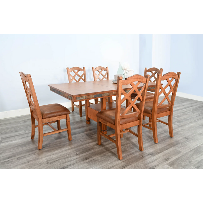 Purity Craft Sedona 42' Traditional Wood Dining Table Rustic Oak