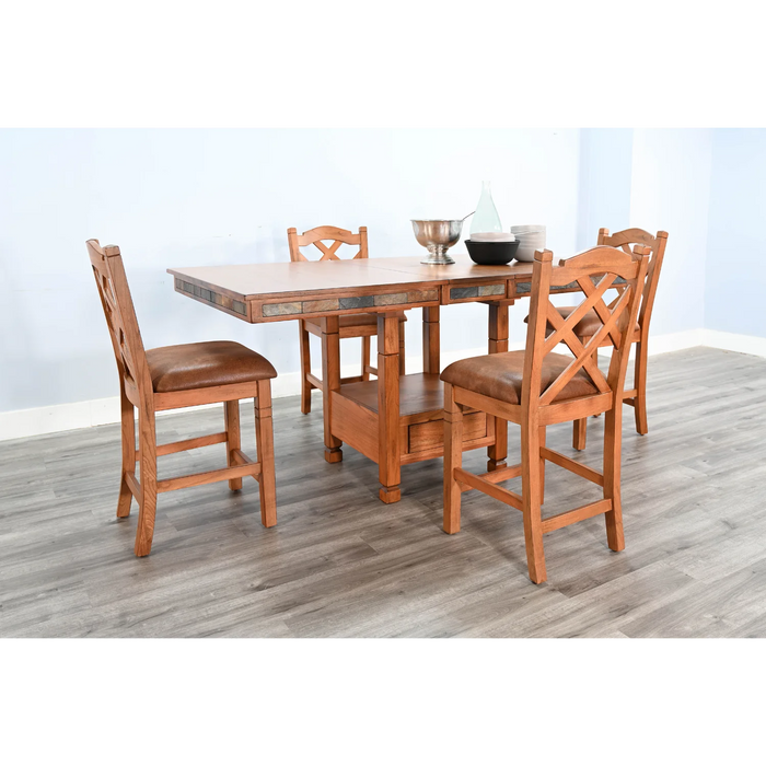 Purity Craft Sedona 42' Traditional Wood Dining Table Rustic Oak