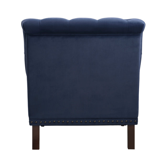 Holland Park Dark Blue Velvet Accent Chair