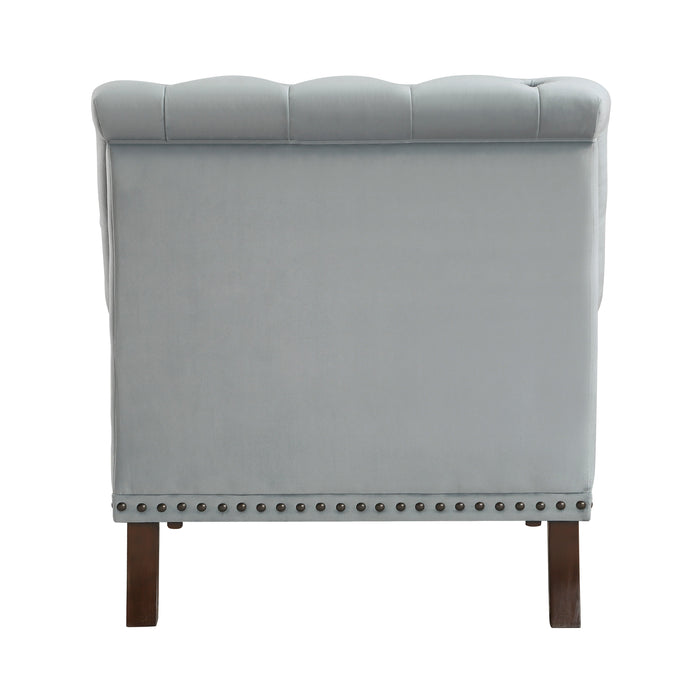 Holland Park Gray Velvet Accent Chair