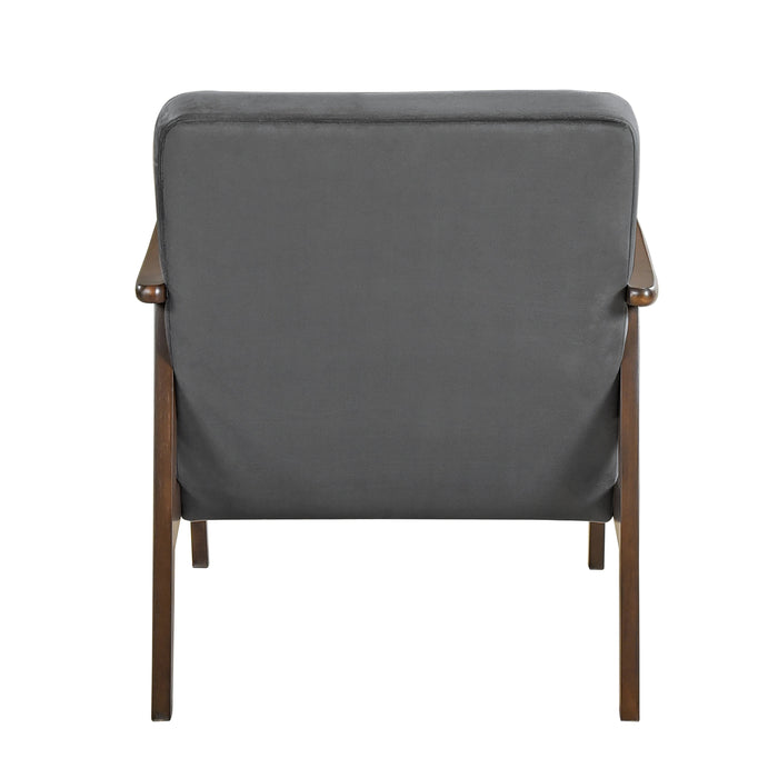 Landers Dark Gray Velvet Accent Chair