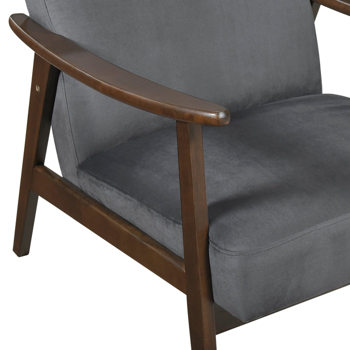 Landers Dark Gray Velvet Accent Chair