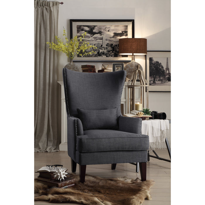 Avina Gray Accent Chair with Kidney Pillow