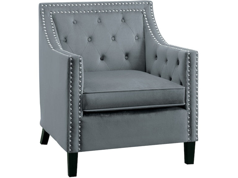 Graziso Gray Velvet Accent Chair