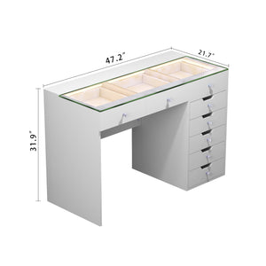 VANITII Diana Vanity Desk - 8 Storage Drawers