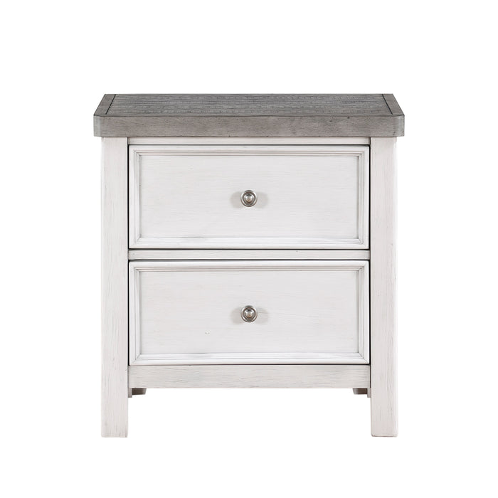 Ambrose Antique White/Gray Nightstand