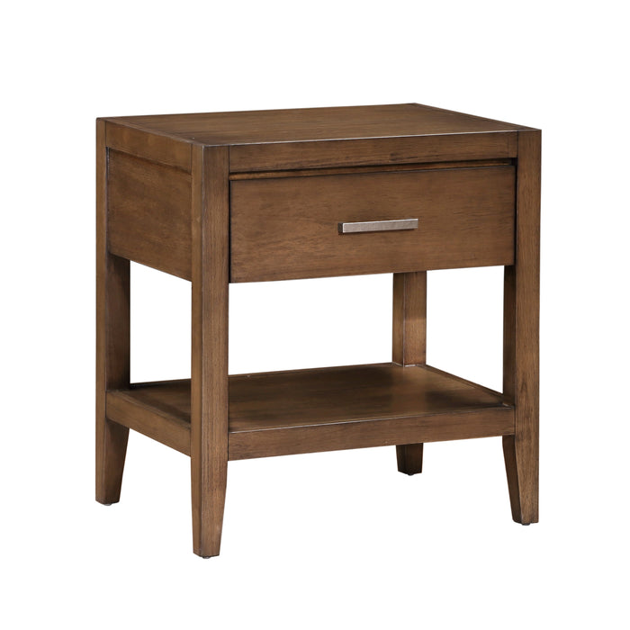 Evans Wire Brushed Light Brown Nightstand