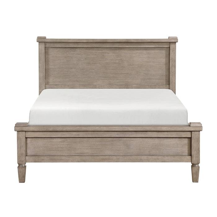 Marceline Gray Oak Queen Canopy Platform Bed