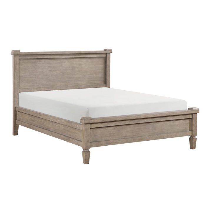 Marceline Gray Oak Queen Canopy Platform Bed