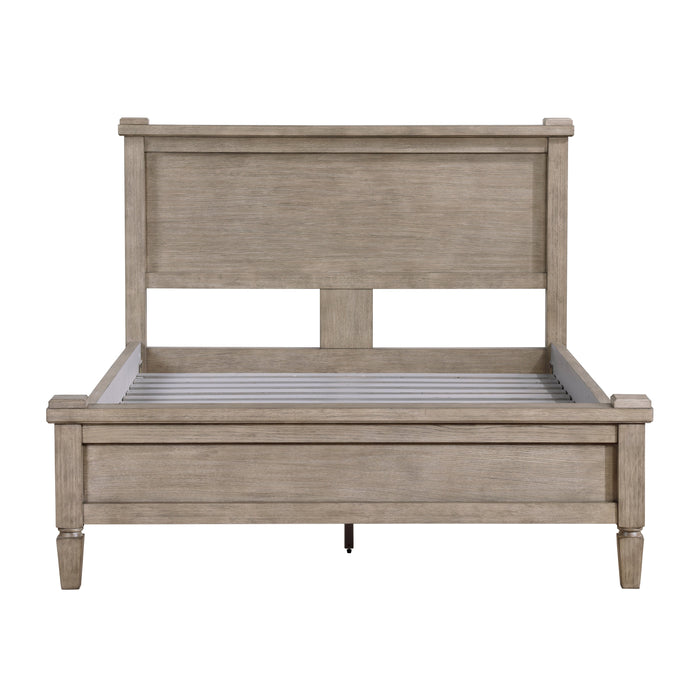 Marceline Gray Oak Queen Canopy Platform Bed