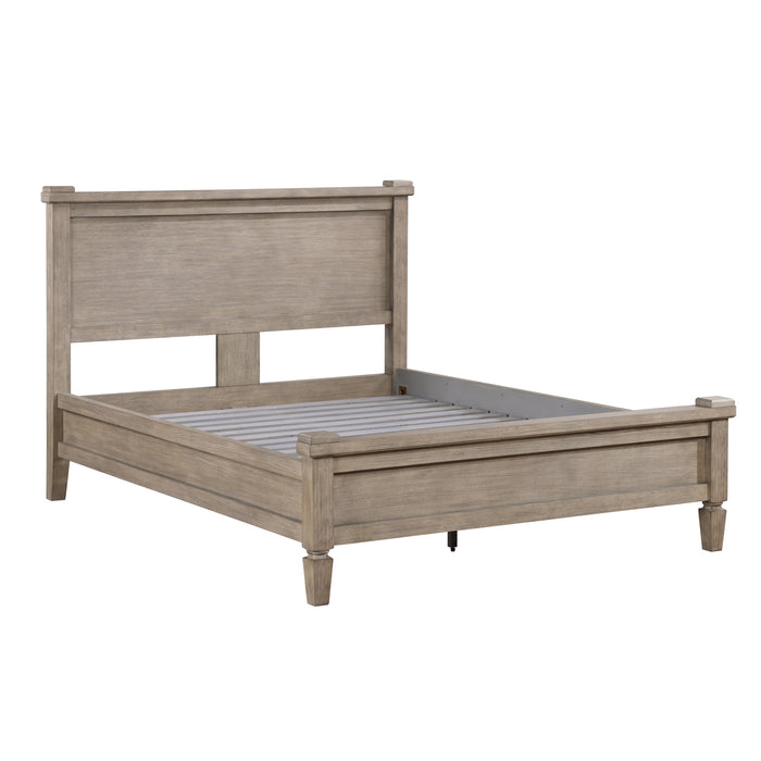 Marceline Gray Oak Queen Canopy Platform Bed