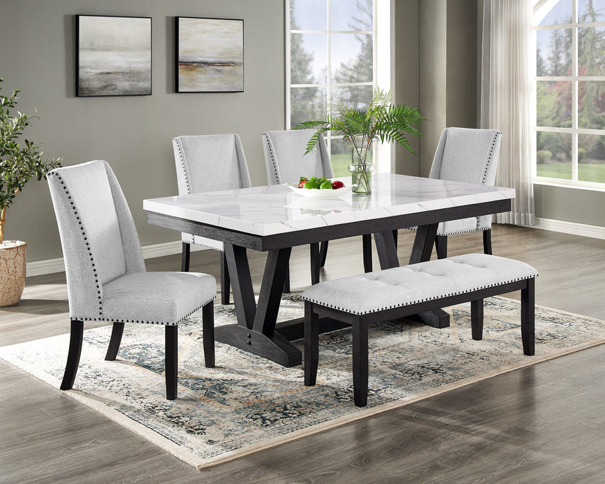 Vance Dove Faux Marble Dining Set