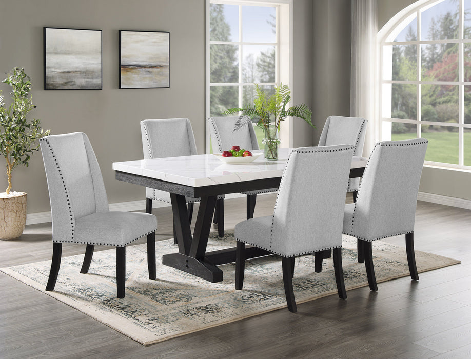 Vance Dove Faux Marble Dining Set