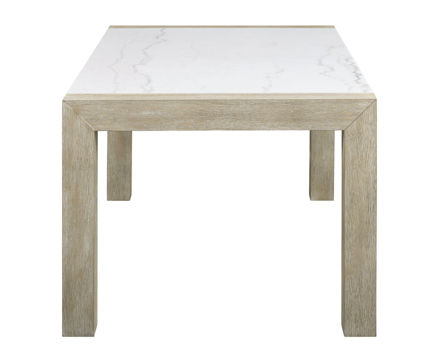 Dune Light Gray Genuine Marble Dining Set