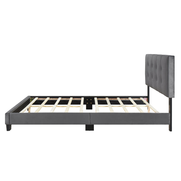 Bari Dark Gray Queen Platform Bed