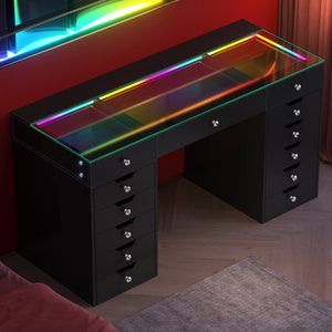 VANITII Eva-RGB Vanity Desk Pro - 13 Storage Drawers